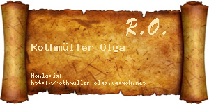 Rothmüller Olga névjegykártya